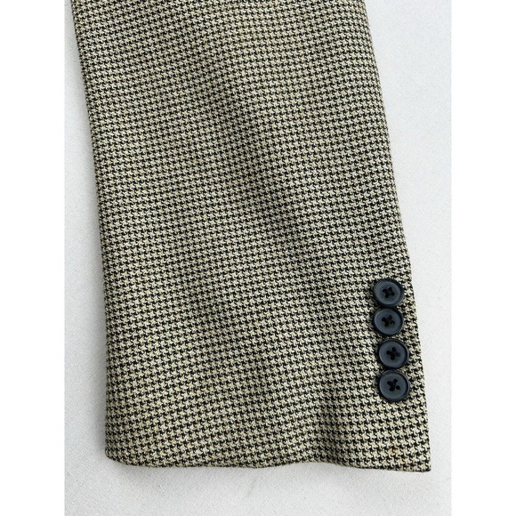 Joseph Abboud Sport Jacket Blazer Mens 42R Wool Silk Houndstooth Gold Black - Picture 9 of 16